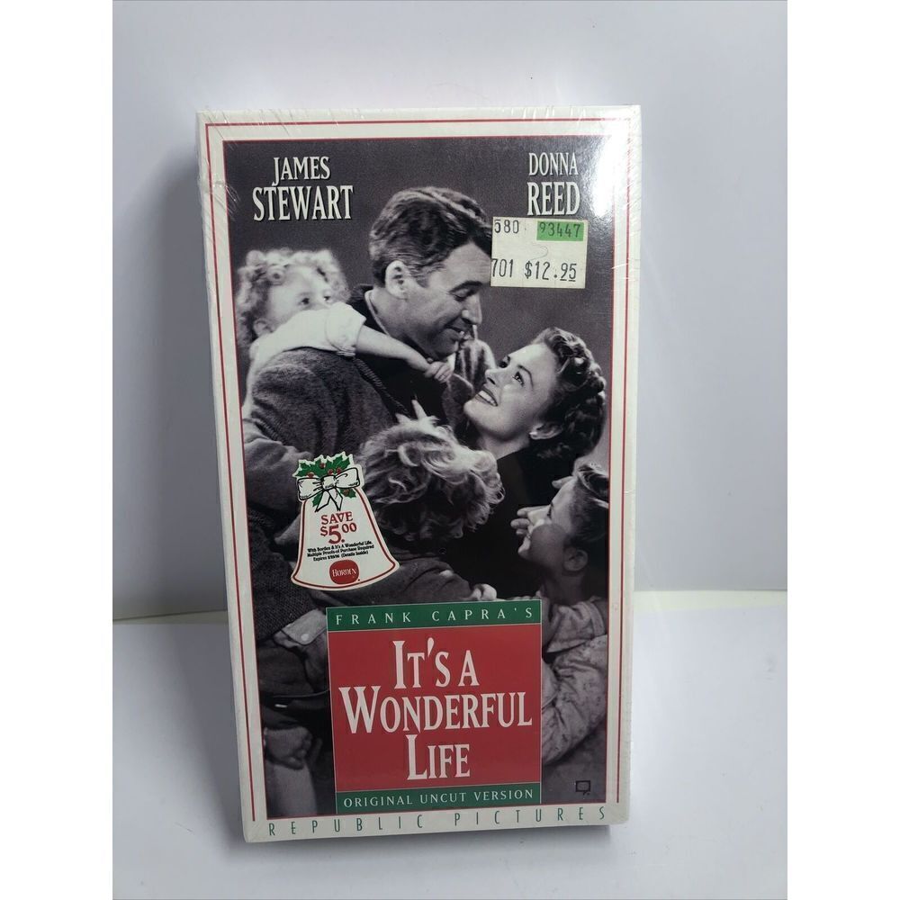 *It’s A Wonderful Life VHS, 1993, Uncut. James Stewart, Donna Reed